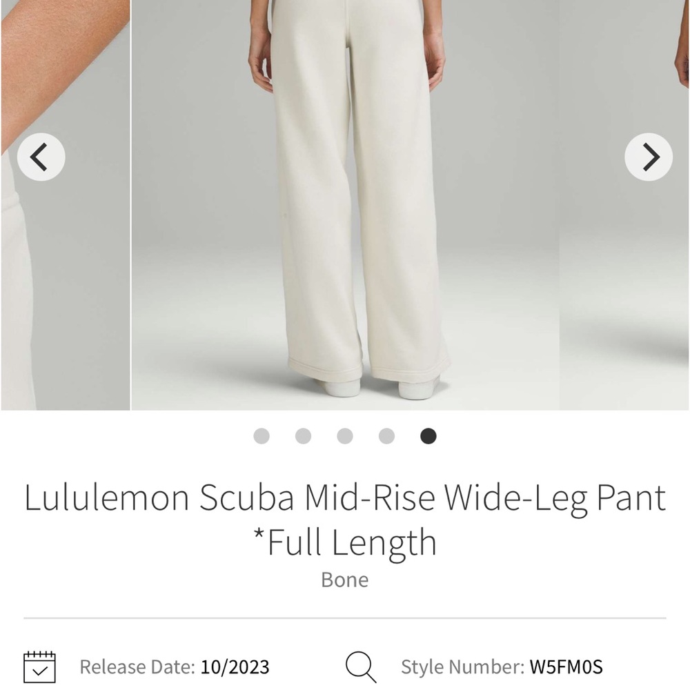 Lululemon Athletica Bone Wide-Leg Pants